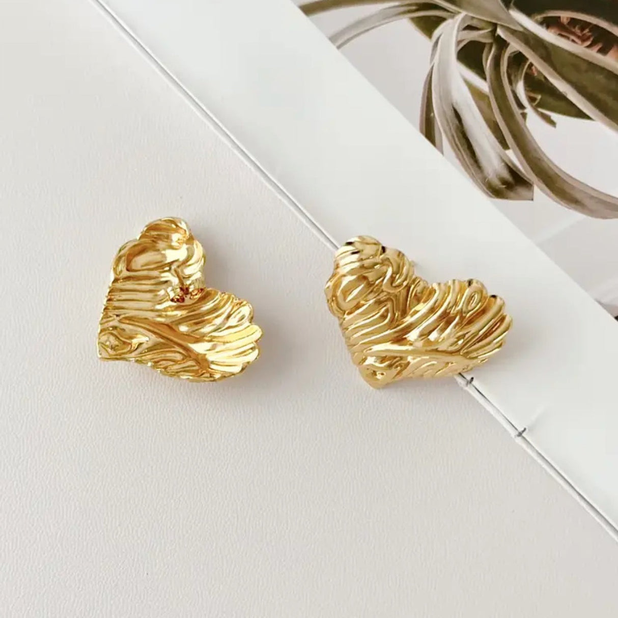 Textured Heart Earrings